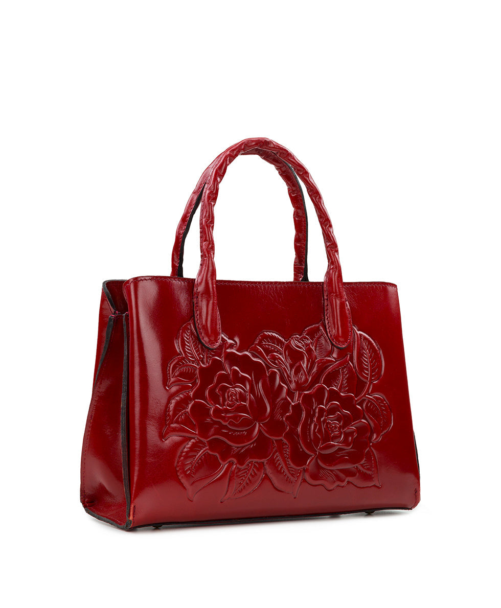 Ruby Red Patent Leather Tote Bag