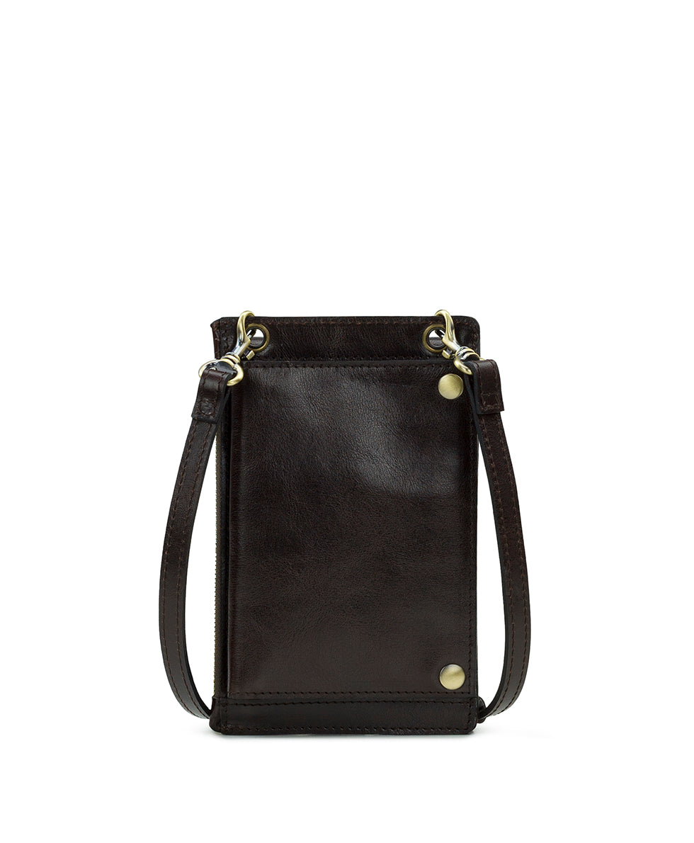 Chiavella Phone Crossbody - Vintage Distressed Leather - mushroom - by Patricia Nash - View 19 of 51