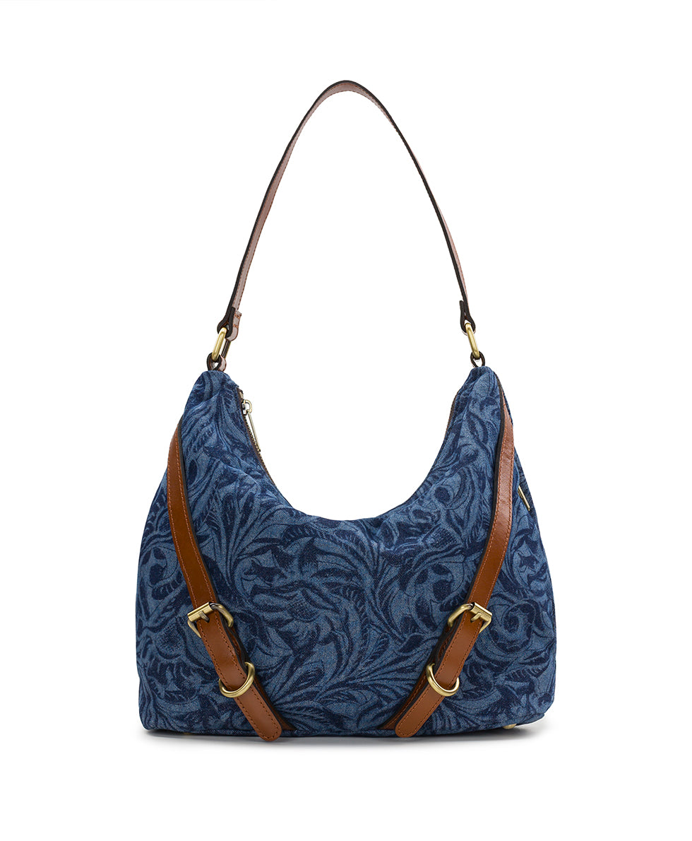Female - Elia Hobo Bag - Cavo Tooled Denim - denim - by Patricia Nash - View 1 of 5