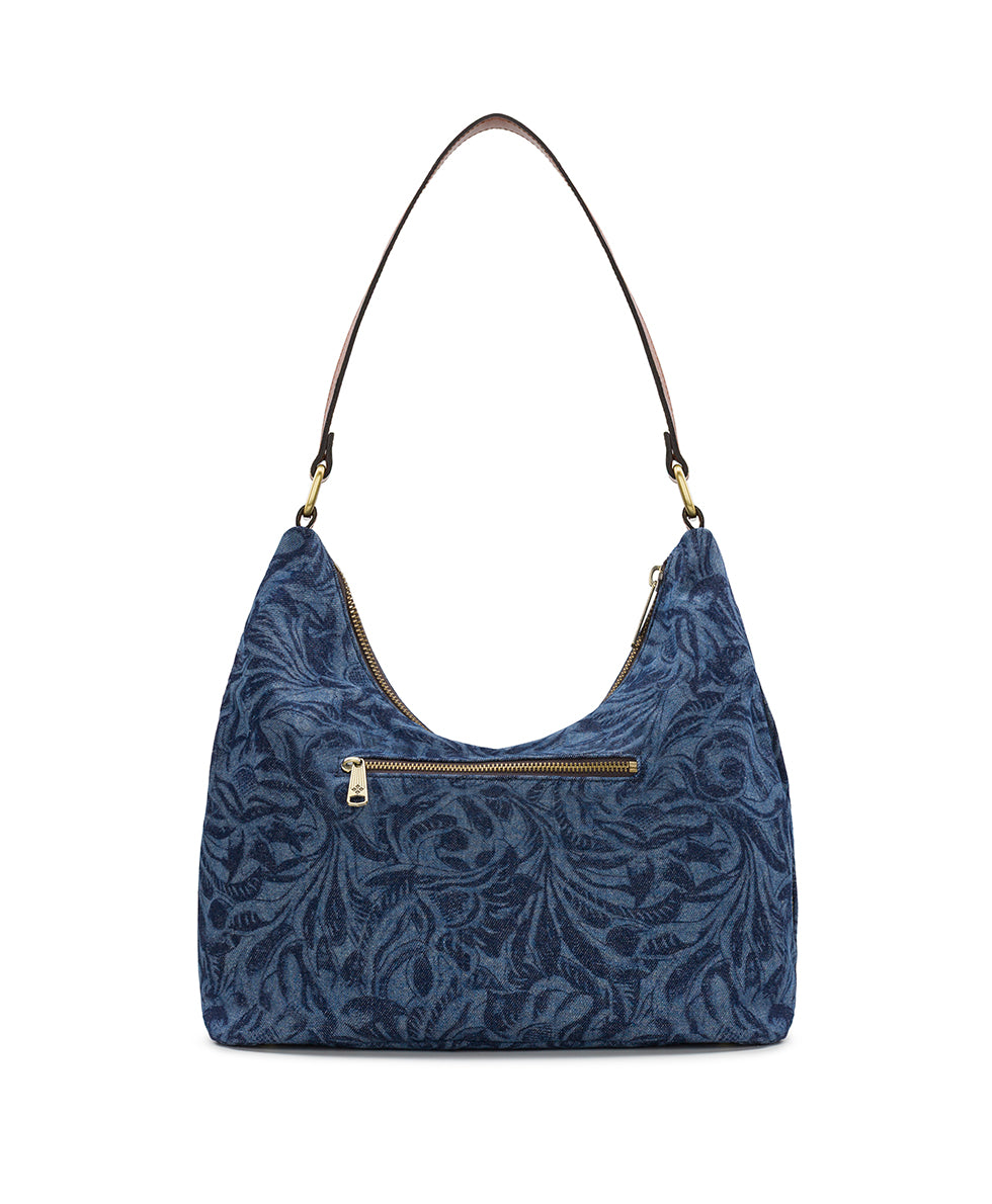 Female - Elia Hobo Bag - Cavo Tooled Denim - denim - by Patricia Nash - View 2 of 5