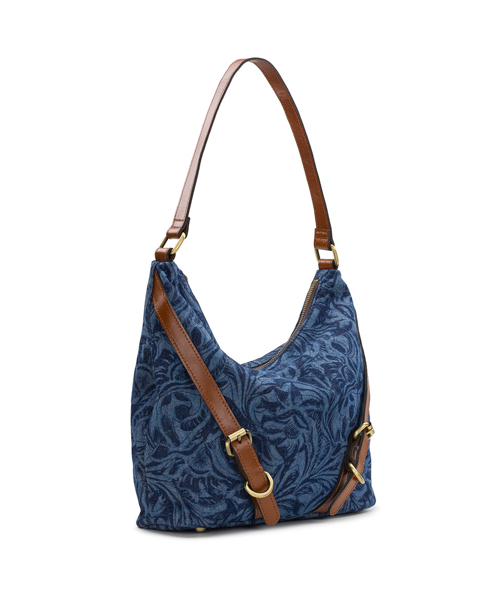Female - Elia Hobo Bag - Cavo Tooled Denim - denim - by Patricia Nash - View 3 of 5