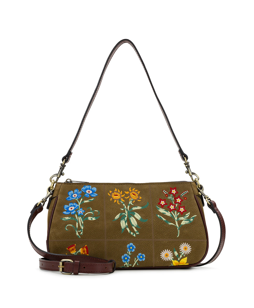 Female - Nova Crossbody - Tuscan Fields Embroidery - khaki - by Patricia Nash - View 1 of 4