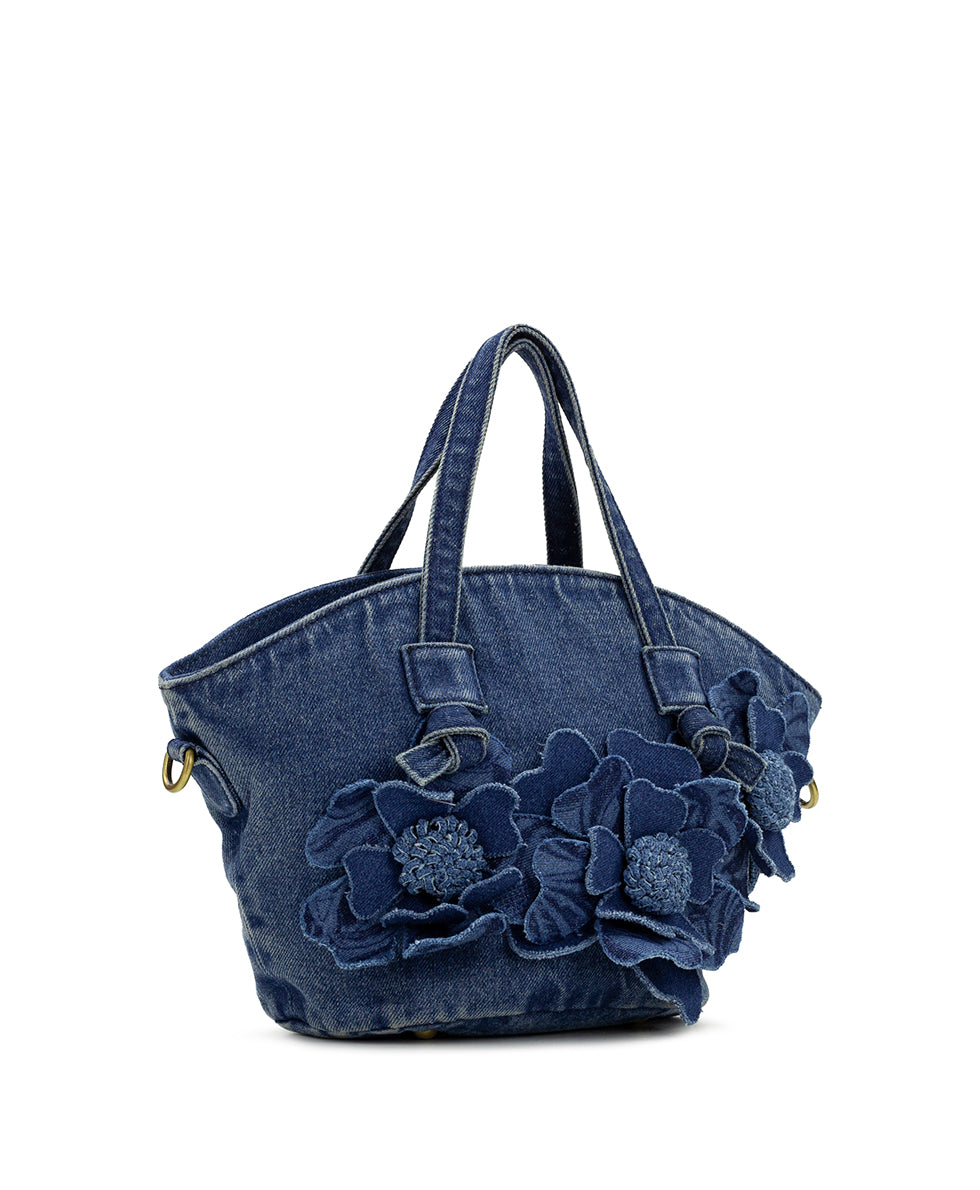 Female - Corallina Tote Crossbody - Floral Applique Denim - denim - by Patricia Nash - View 3 of 5