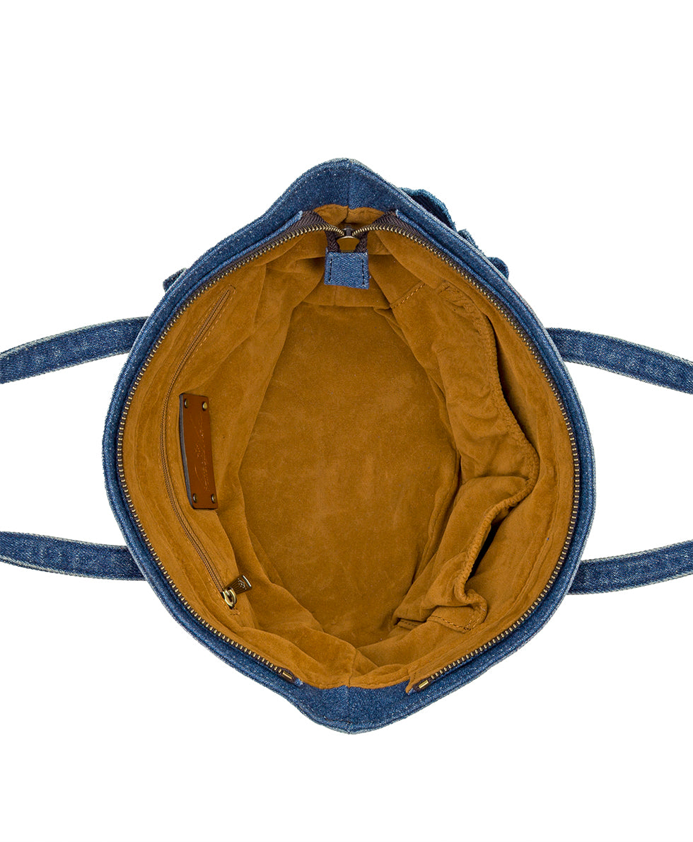 Female - Corallina Tote Crossbody - Floral Applique Denim - denim - by Patricia Nash - View 5 of 5