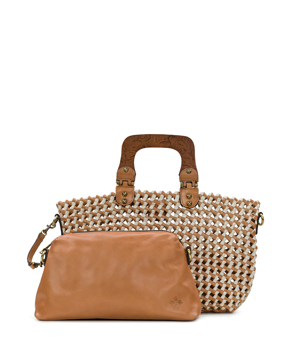 Lorina Woven Tote Vintage Distressed Woven