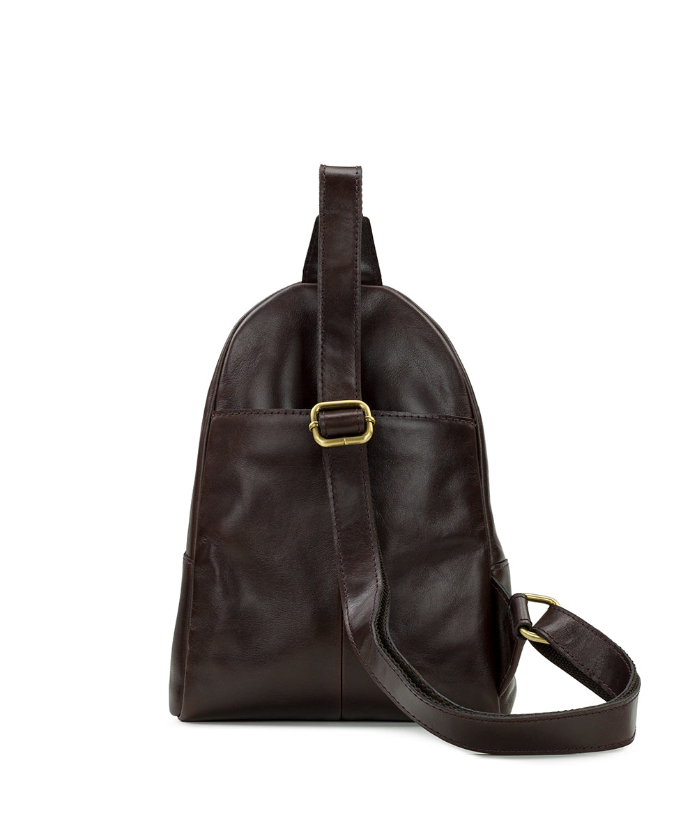 Female - Ennis Sling Crossbody - Vintage Distressed Leather - chocolate - by Patricia Nash - View 12 of 18