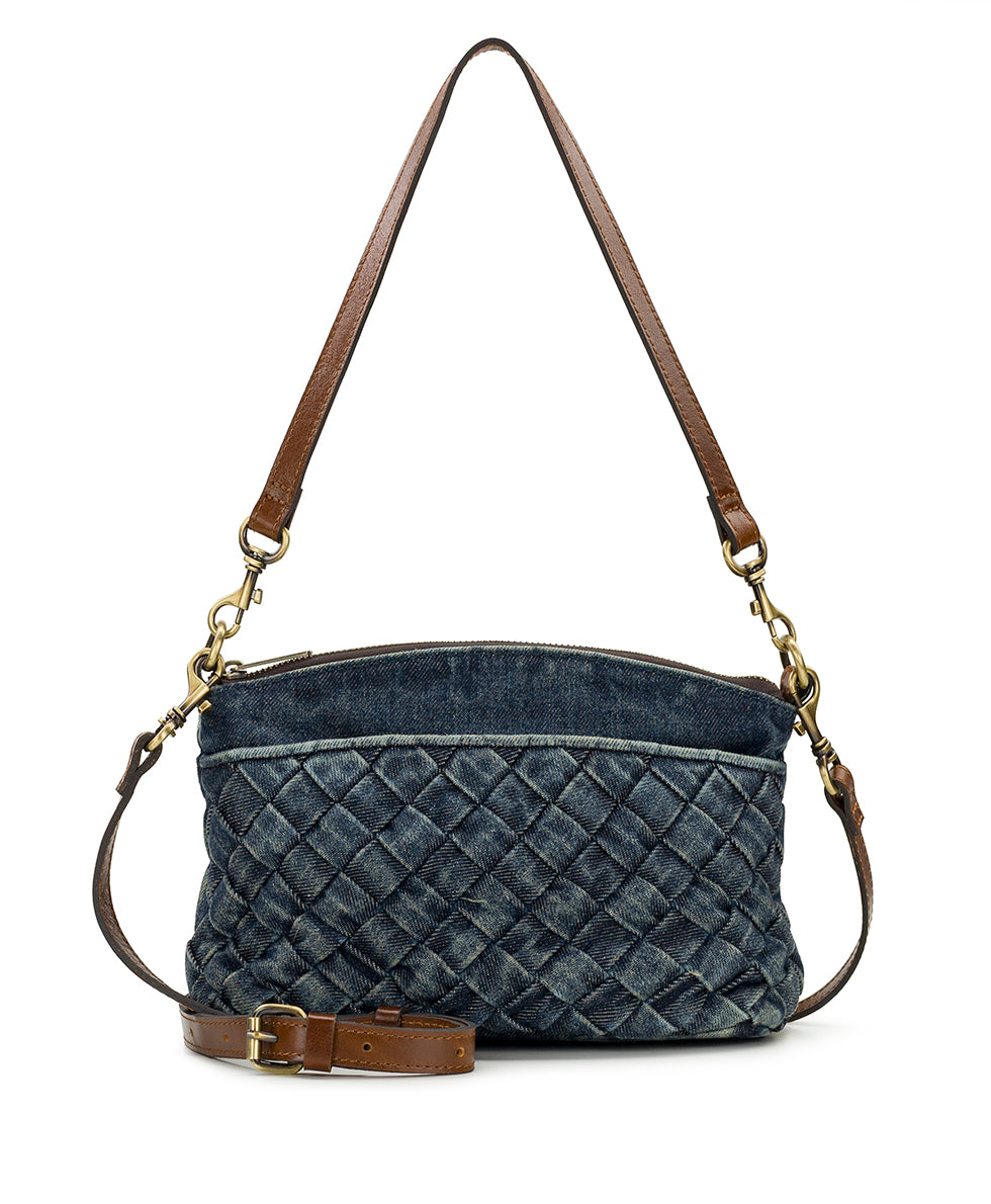 Arlee Crossbody - Washed Woven Denim – Patricia Nash
