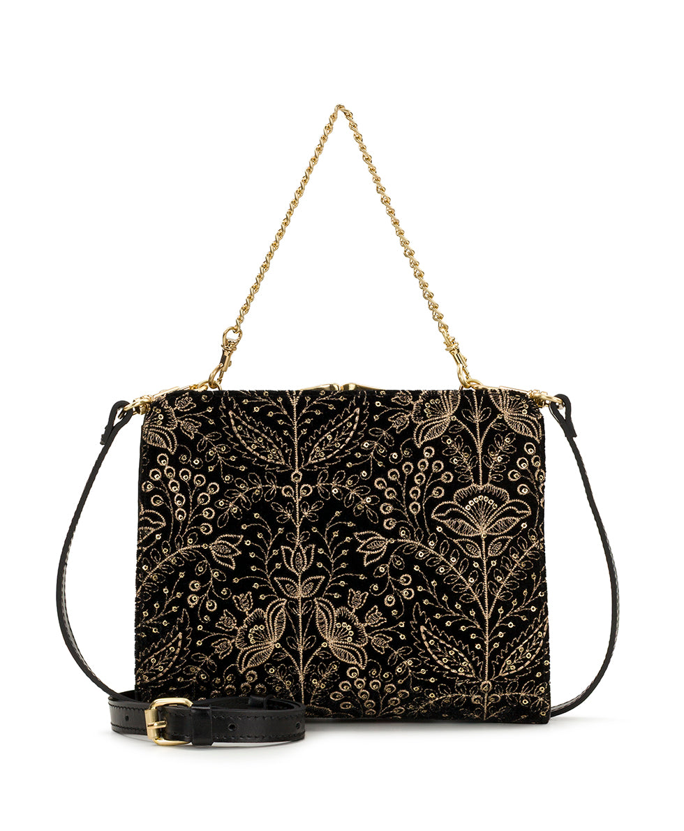 Female - Evangeline Frame - Rico Embellished Velvet - black - by Patricia Nash - View 1 of 4