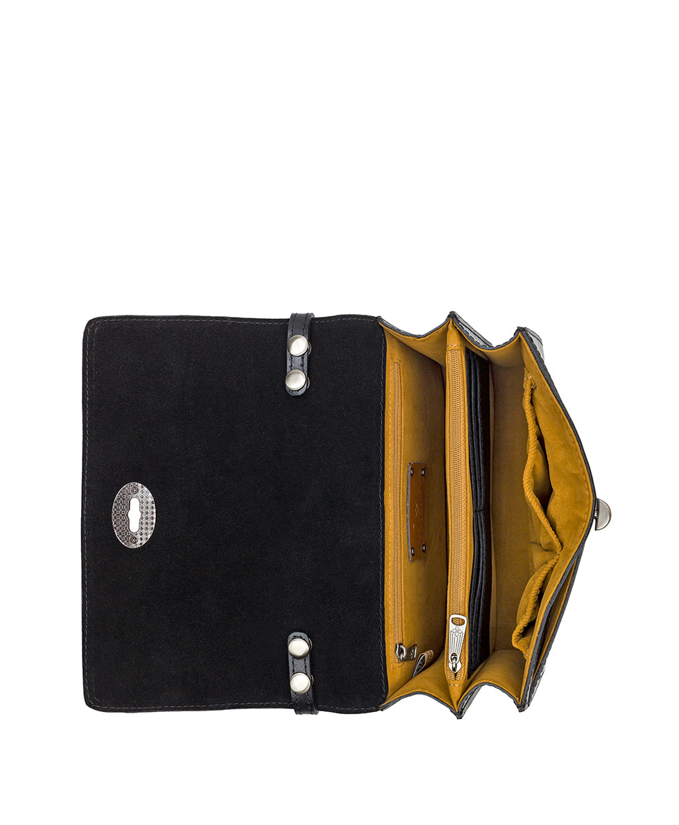 Female - Livana Crossbody - Vintage Distressed Leather - black - by Patricia Nash - View 4 of 16