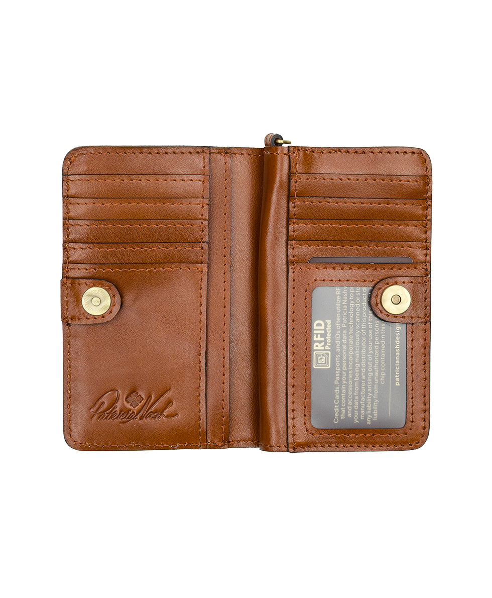 Female - Koumi Wristlet - Cavo Border Tooled - mango - by Patricia Nash - View 3 of 12