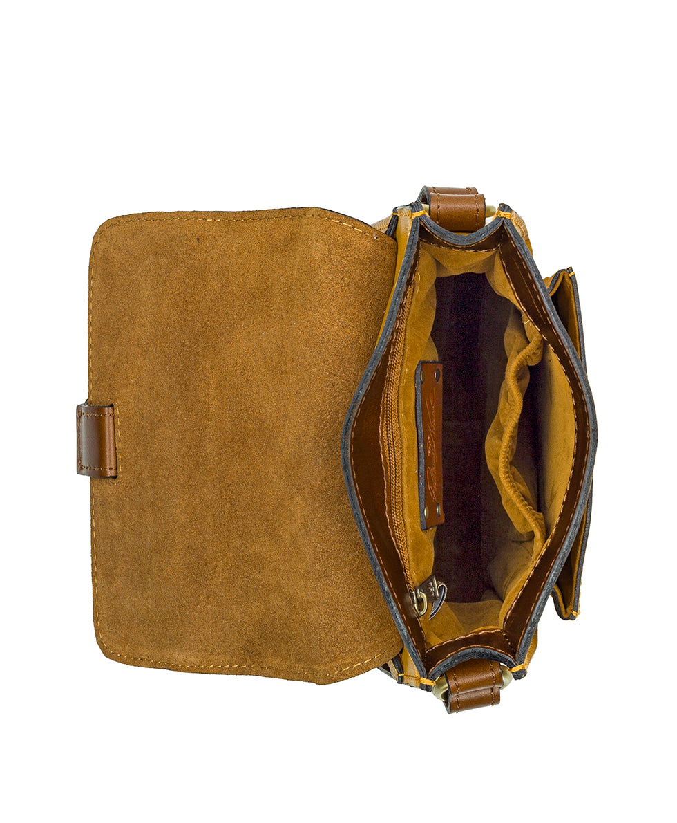 Lari Crossbody - Vintage Distressed Leather - navy peony - by Patricia Nash - View 30 of 43