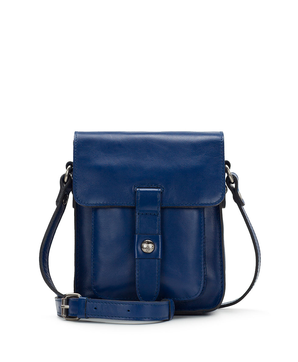 Lari Crossbody - Vintage Distressed Leather - navy peony - by Patricia Nash - View 31 of 43