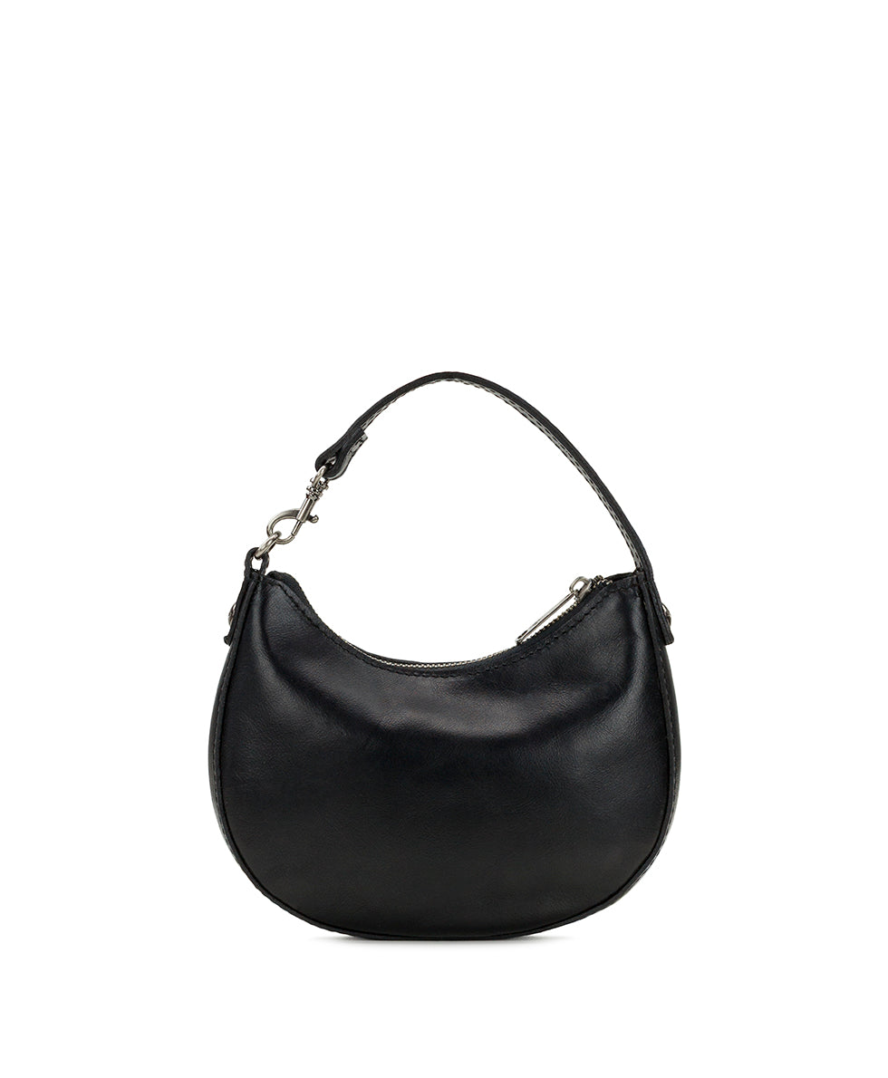 Female - Morgana Mini Crescent - Vintage Distressed Leather - black - by Patricia Nash - View 2 of 10