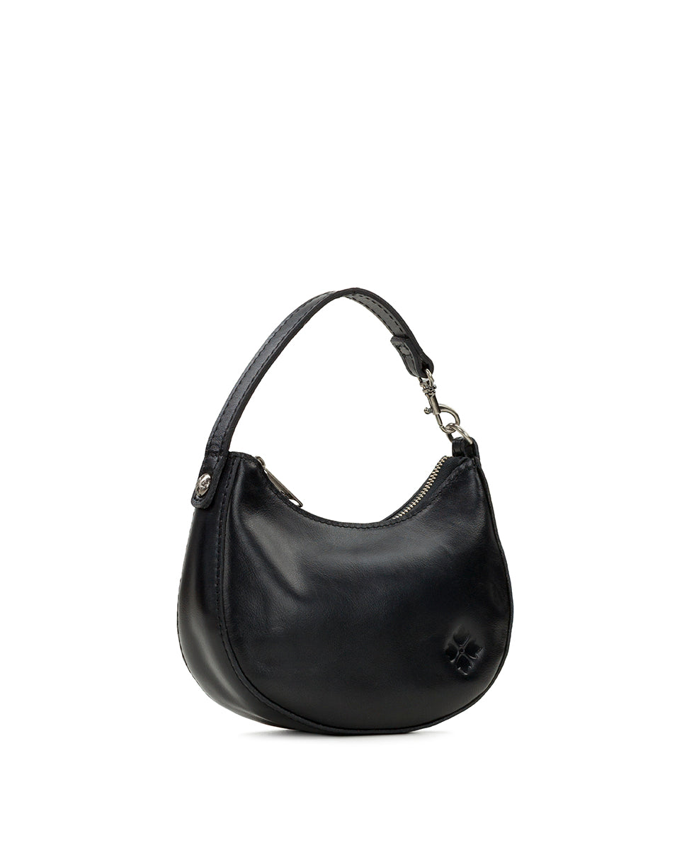 Female - Morgana Mini Crescent - Vintage Distressed Leather - black - by Patricia Nash - View 3 of 10
