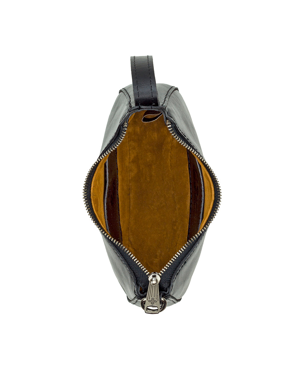 Female - Morgana Mini Crescent - Vintage Distressed Leather - black - by Patricia Nash - View 4 of 10