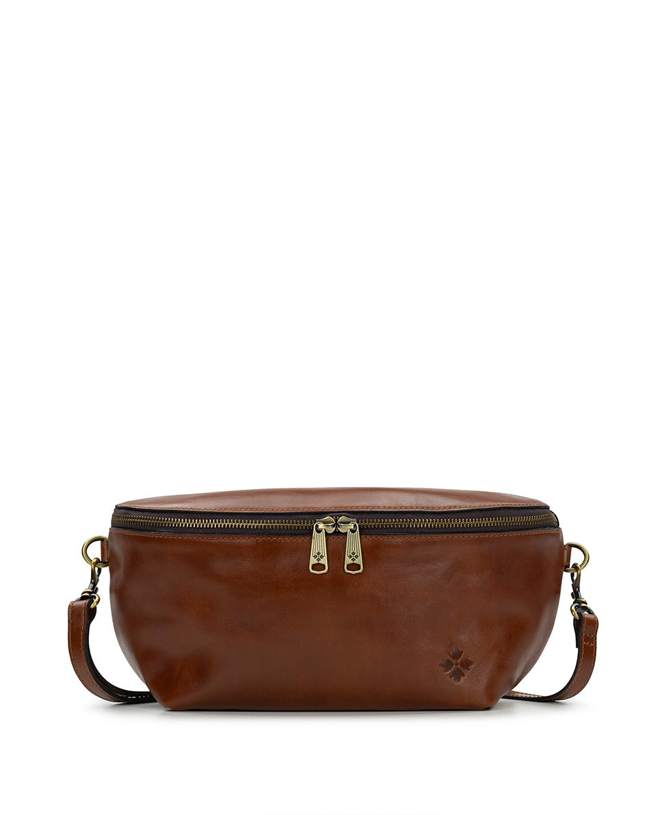 Female - Yanna Belt Bag - Vintage Distressed Leather - cognac - by Patricia Nash - View 1 of 7
