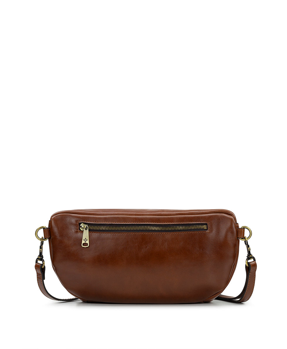 Female - Yanna Belt Bag - Vintage Distressed Leather - cognac - by Patricia Nash - View 2 of 7