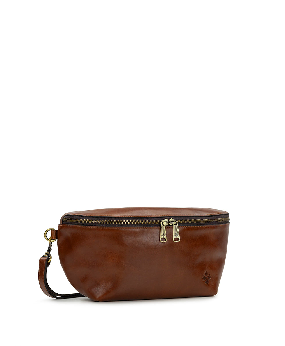 Female - Yanna Belt Bag - Vintage Distressed Leather - cognac - by Patricia Nash - View 3 of 7