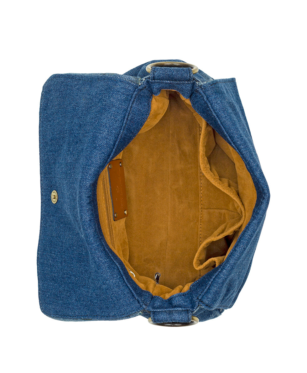 Female - Madalina Crossbody - Washed Woven Denim - light denim - by Patricia Nash - View 5 of 6