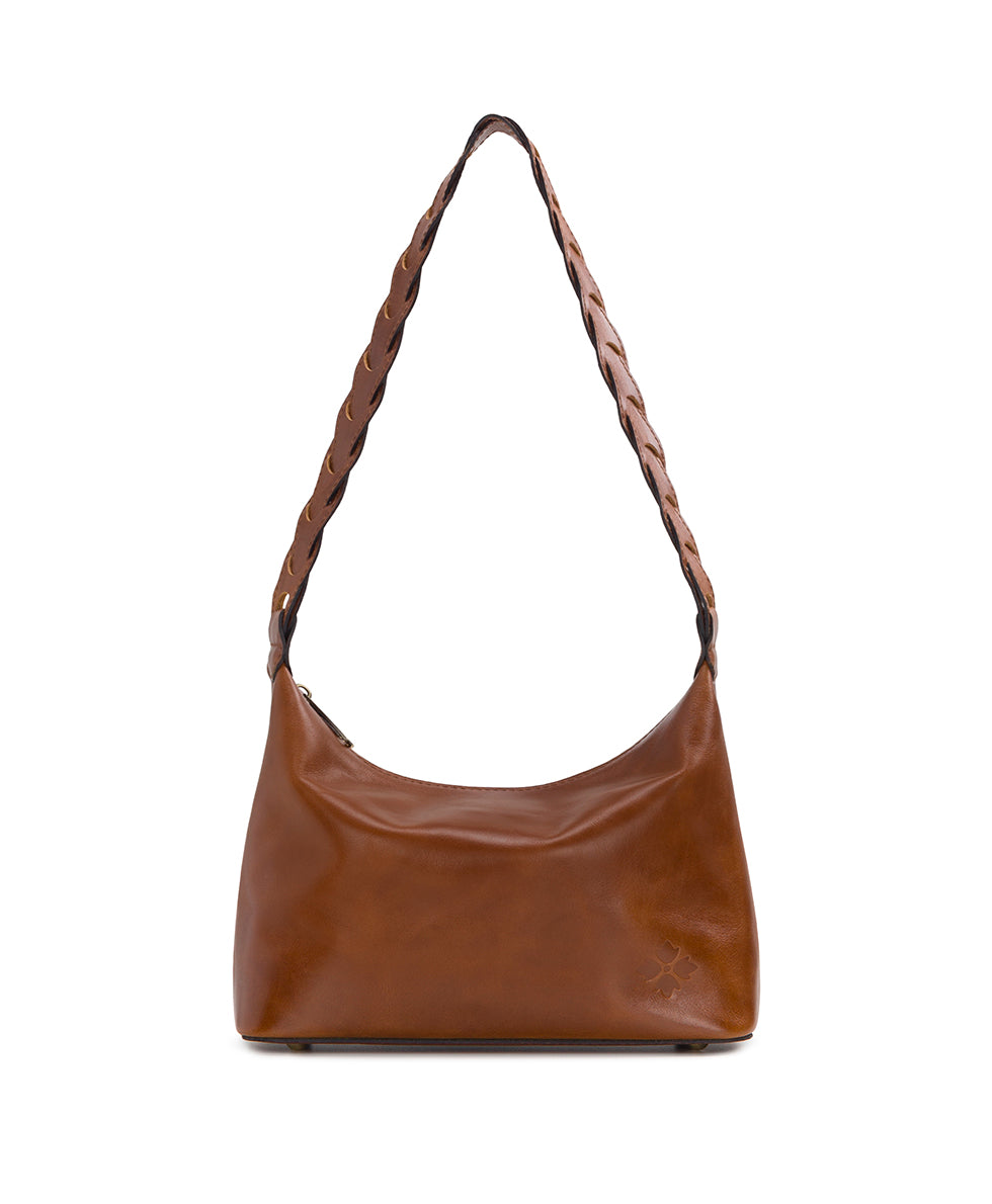 Female - Milos Shoulder Bag - Vintage Distressed Leather - cognac - by Patricia Nash - View 1 of 6