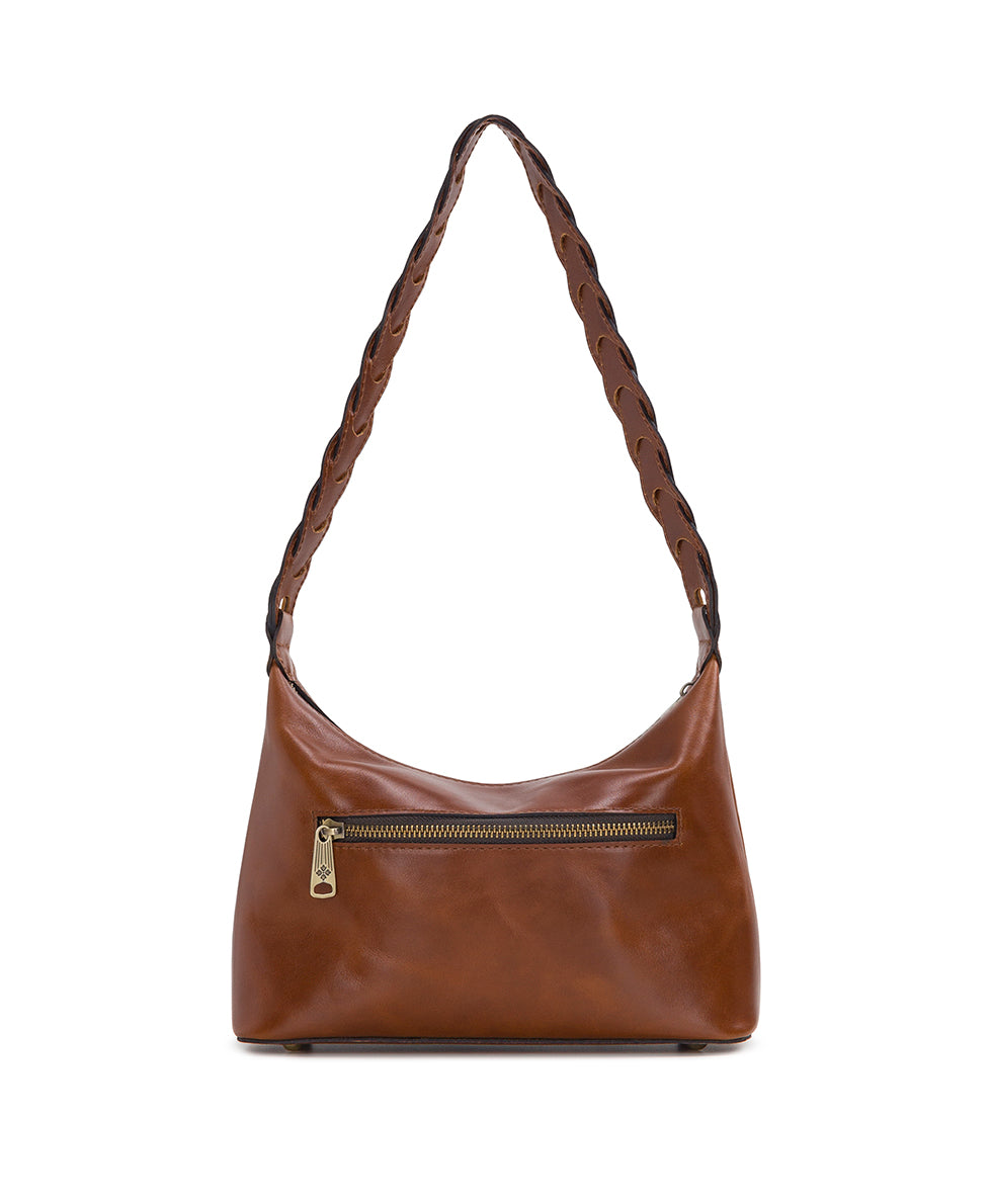 Female - Milos Shoulder Bag - Vintage Distressed Leather - cognac - by Patricia Nash - View 2 of 6