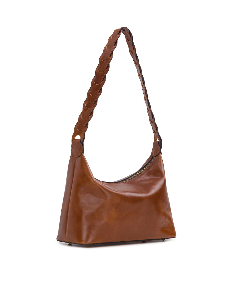 Female - Milos Shoulder Bag - Vintage Distressed Leather - cognac - by Patricia Nash - View 3 of 6