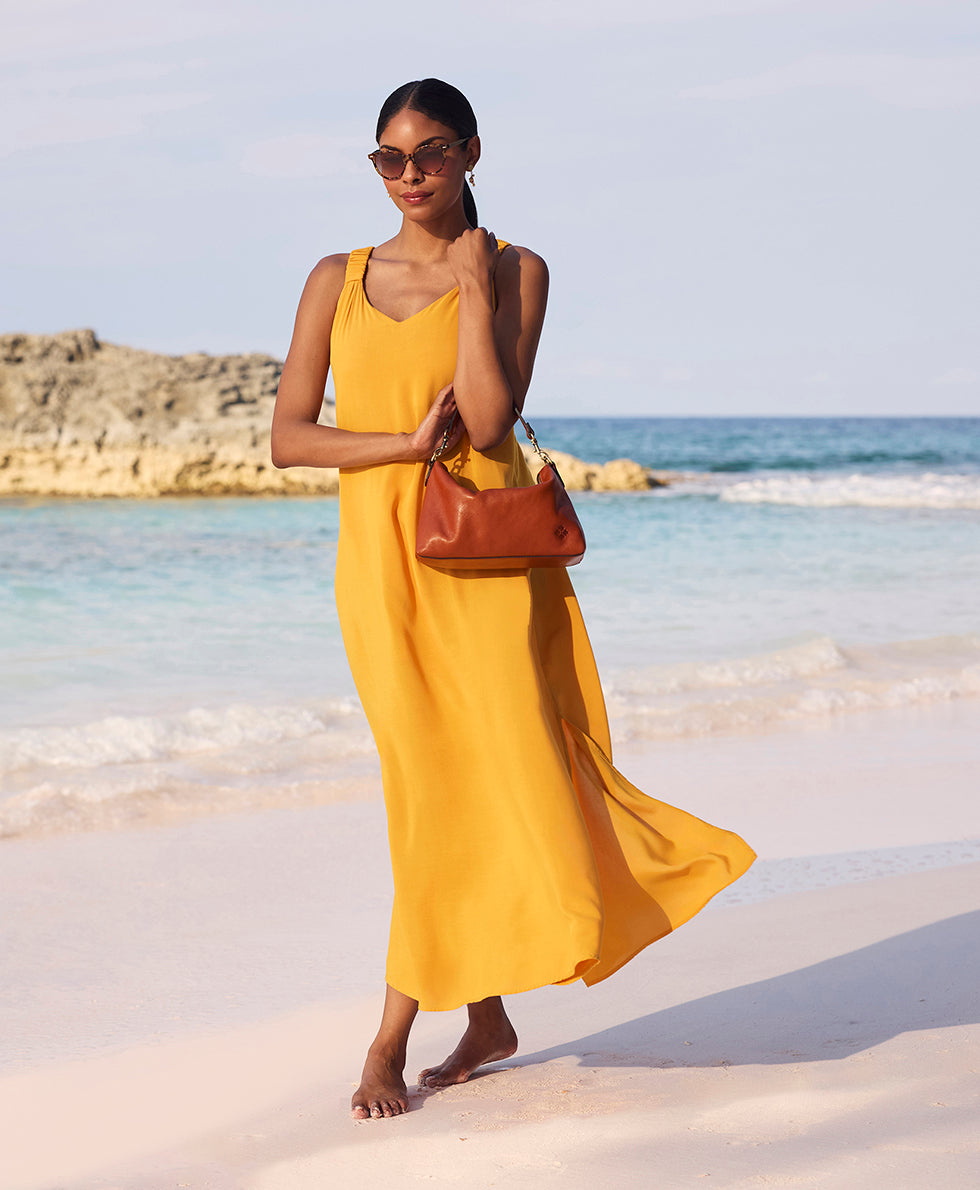 Female - Kolena Crossbody - Rugged Natural Grain Leather - cognac - by Patricia Nash - View 10 of 12