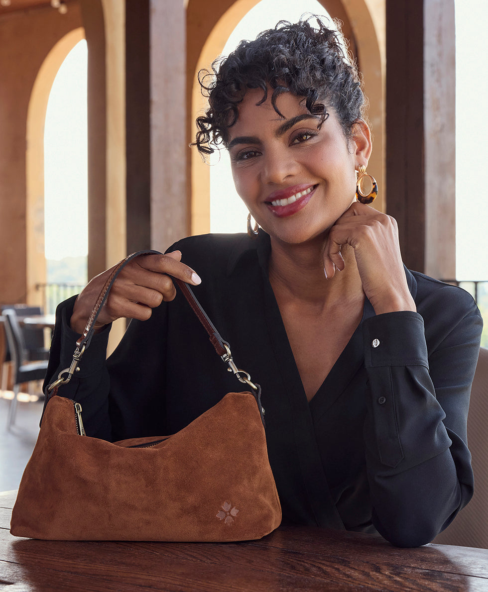 Female - Kolena Crossbody - Suede Leather - black - by Patricia Nash - View 18 of 18