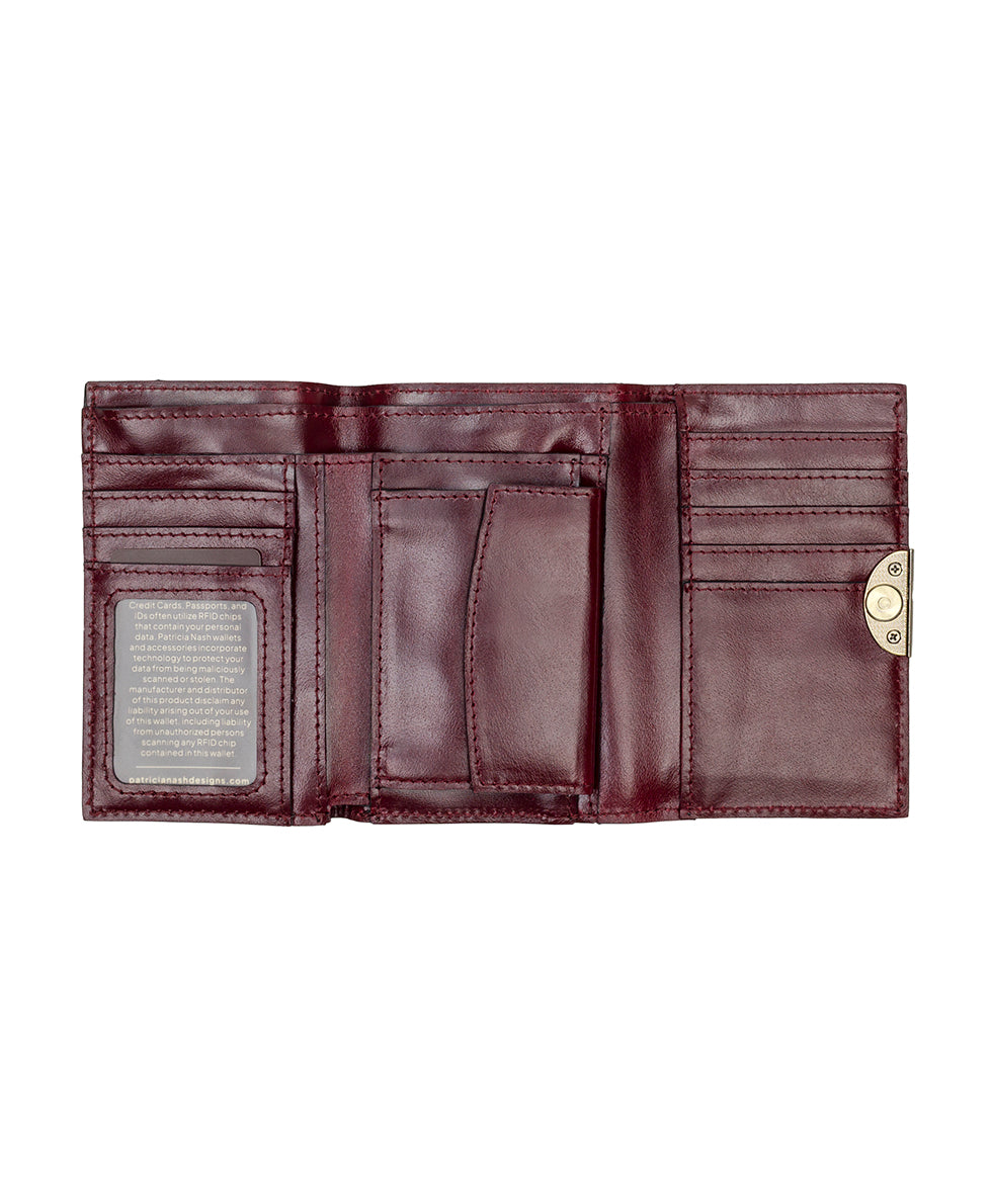 Female - Acri Wallet - Vintage Distressed Leather - oxblood - by Patricia Nash - View 7 of 11
