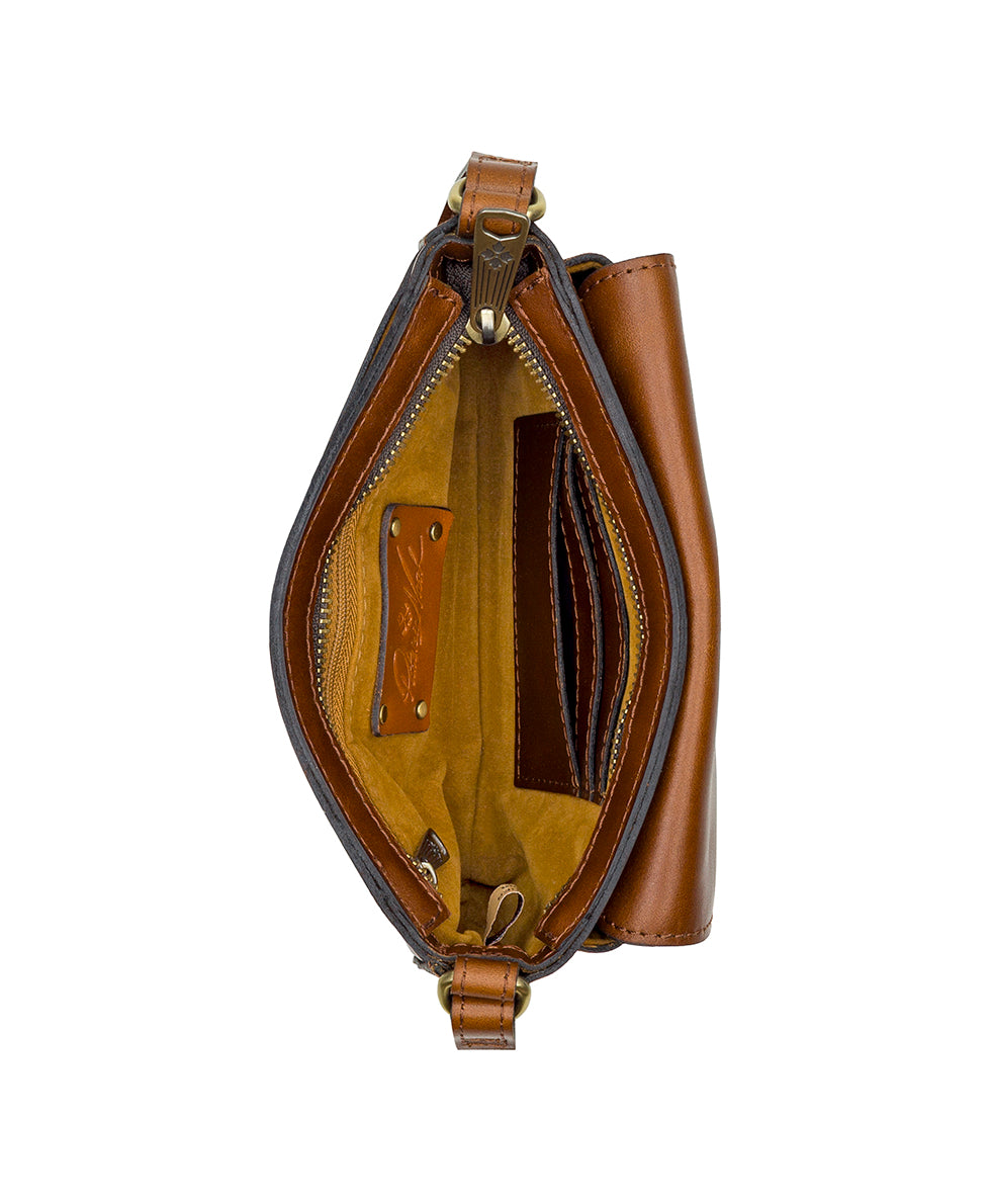 Female - Dovera Crossbody - Vintage Distressed Leather - cognac - by Patricia Nash - View 8 of 10