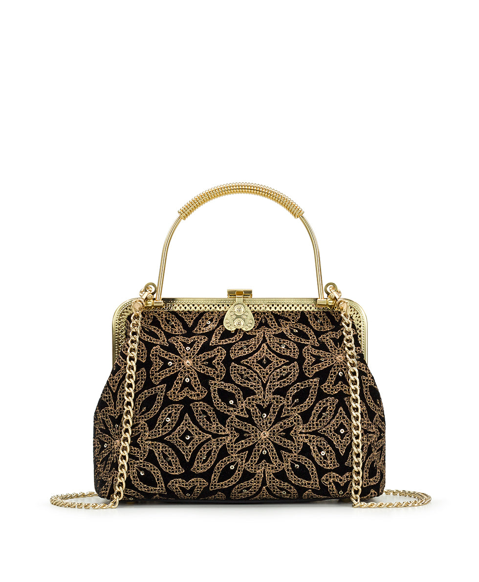 Female - Marcaria Frame - Naoko Velvet - gold - by Patricia Nash - View 1 of 7