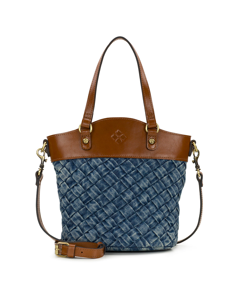 Montella Crossbody - Washed Woven Denim – Patricia Nash