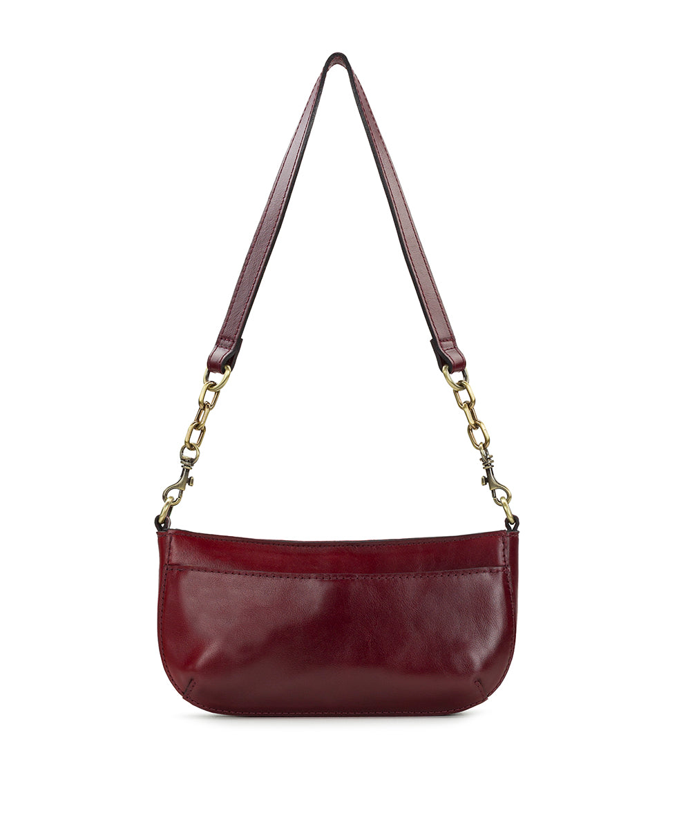 Female - Sassi Baguette Crossbody - Vintage Distressed Leather - oxblood - by Patricia Nash - View 2 of 20