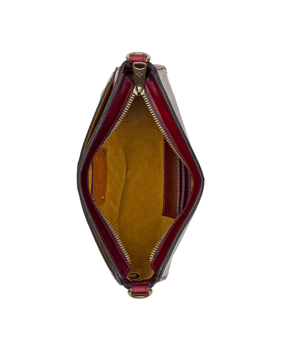 Female - Sassi Baguette Crossbody - Vintage Distressed Leather - oxblood - by Patricia Nash - View 6 of 20