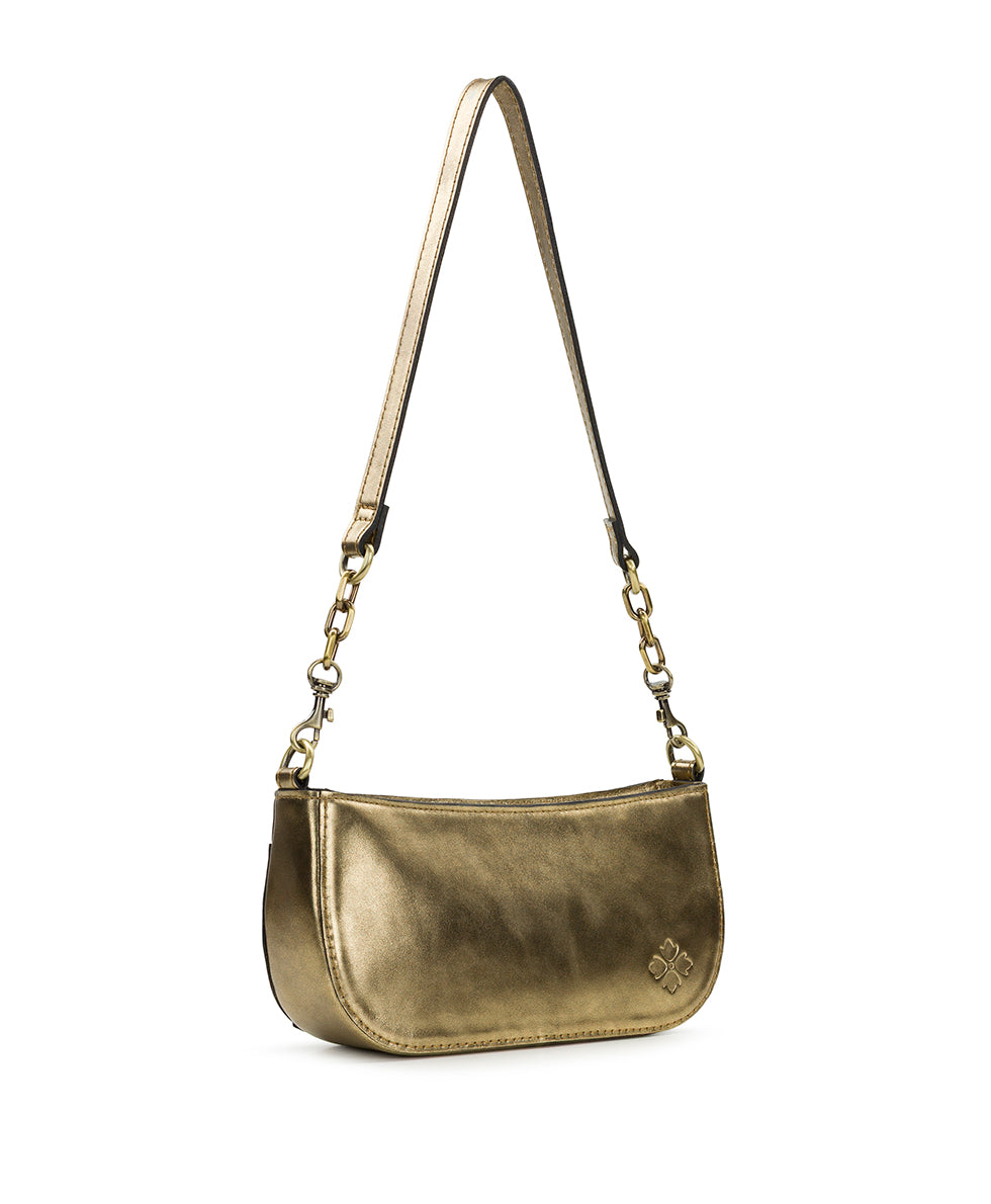 Female - Sassi Baguette Crossbody - Vintage Distressed Metallic - antique gold - by Patricia Nash - View 3 of 6