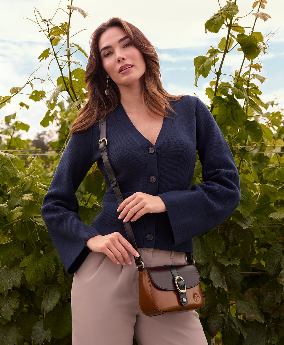 Female - Simala Crossbody - Colorblock - black/british tan/tan - by Patricia Nash - View 5 of 5