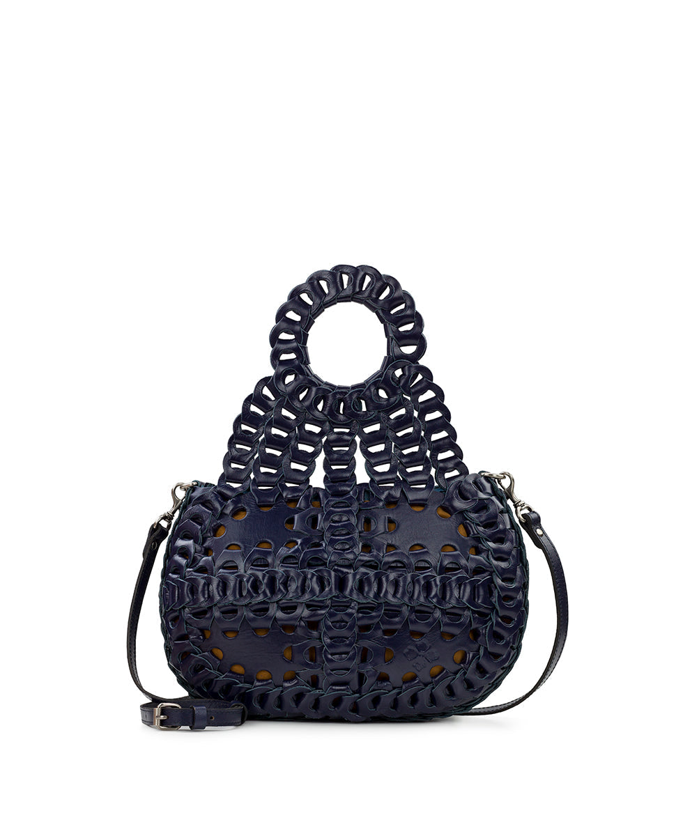 Classic Chic Black Crochet Crossbody Bag Zip Closure Boho Style Handbag  Purse Faux Leather Strap: Handbags