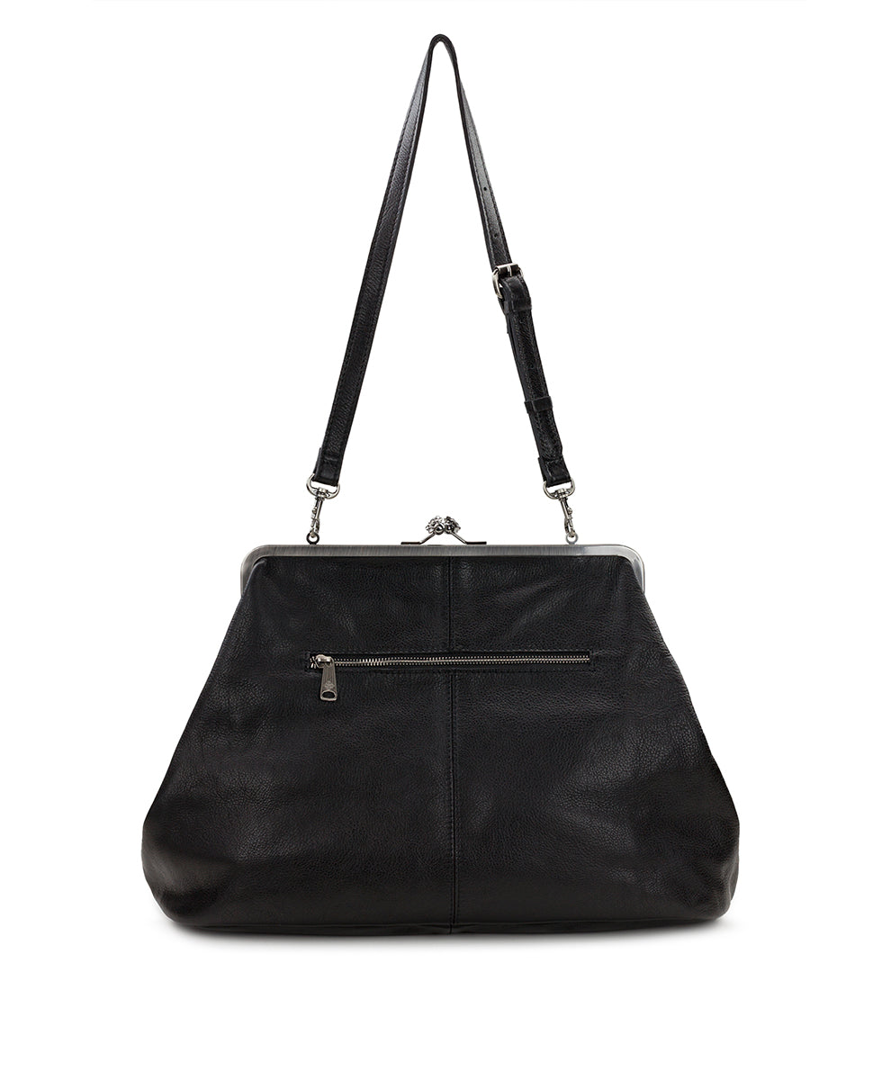 Female - Serafina Frame Bag - Rugged Natural Grain Leather - black - by Patricia Nash - View 2 of 19