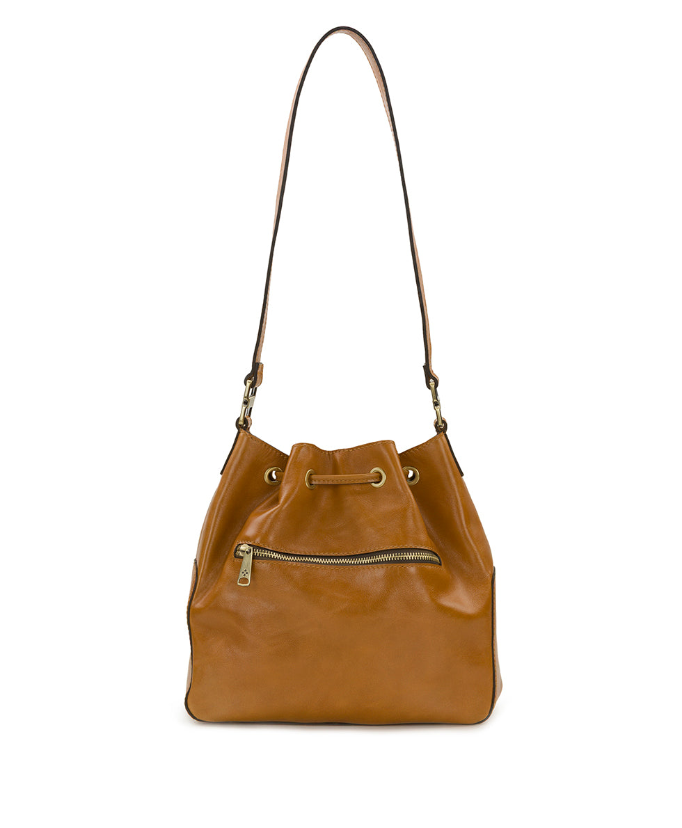 PATRICIA NASH tan Tooled Leather Drawstring Backpack Vintage Pre- Owned Patricia Nash Pebbled Tan, Brown Leather  main image 4