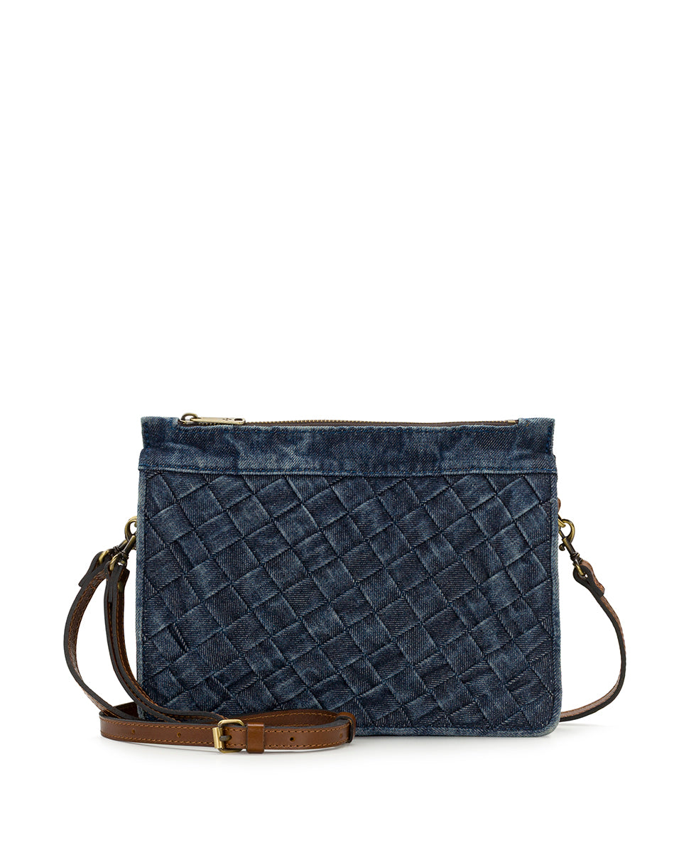 Yvette Clutch Crossbody - Washed Woven Denim – Patricia Nash display picture 1