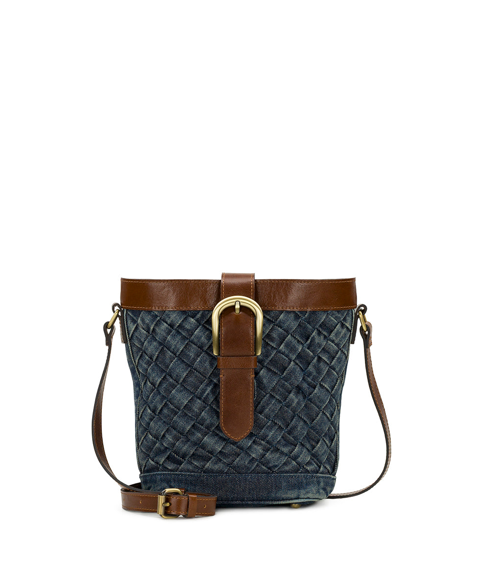 Margaux Crossbody - Washed Woven Denim – Patricia Nash