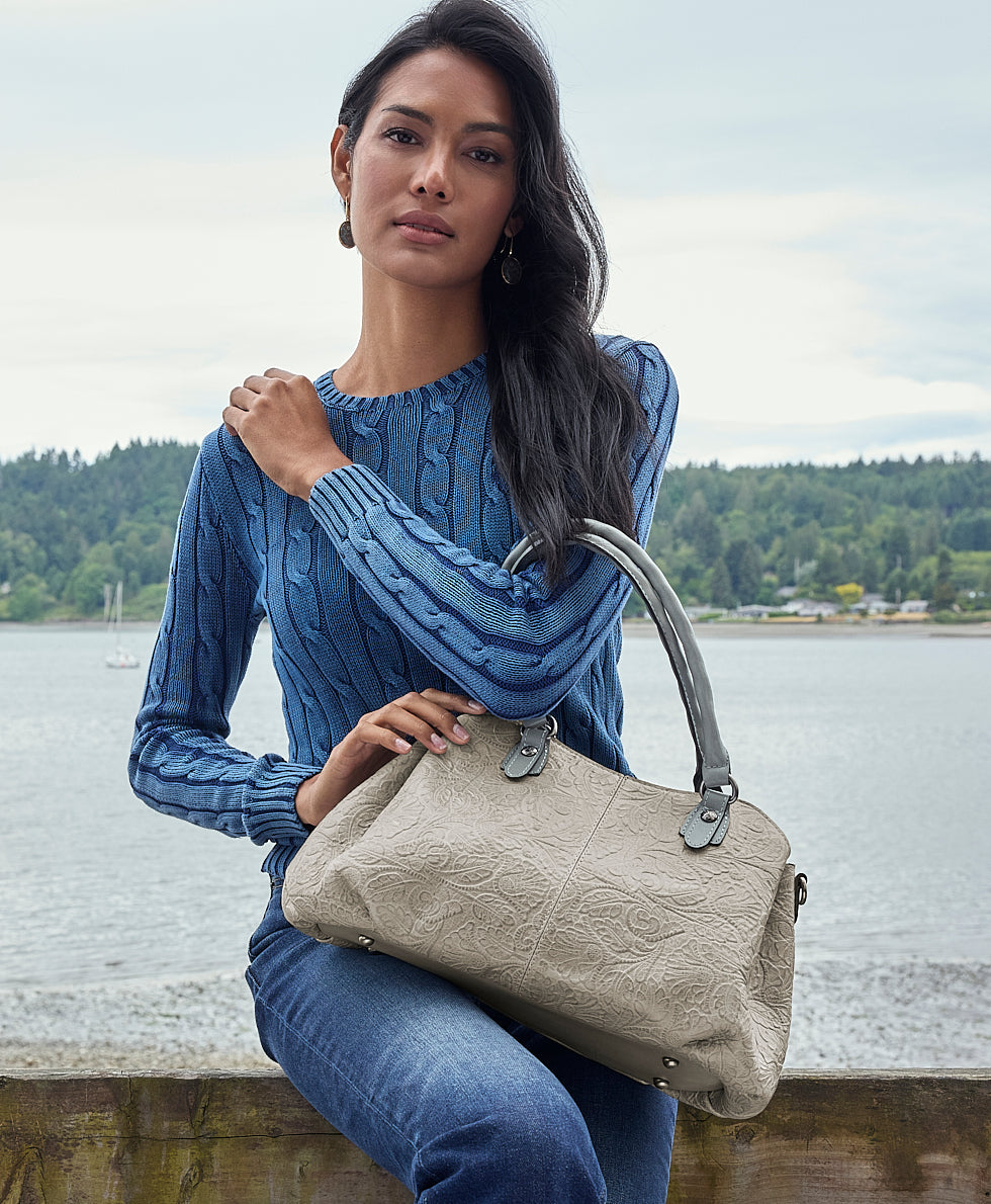 Johanne Satchel - Brazilian Supple Tooled – Patricia Nash