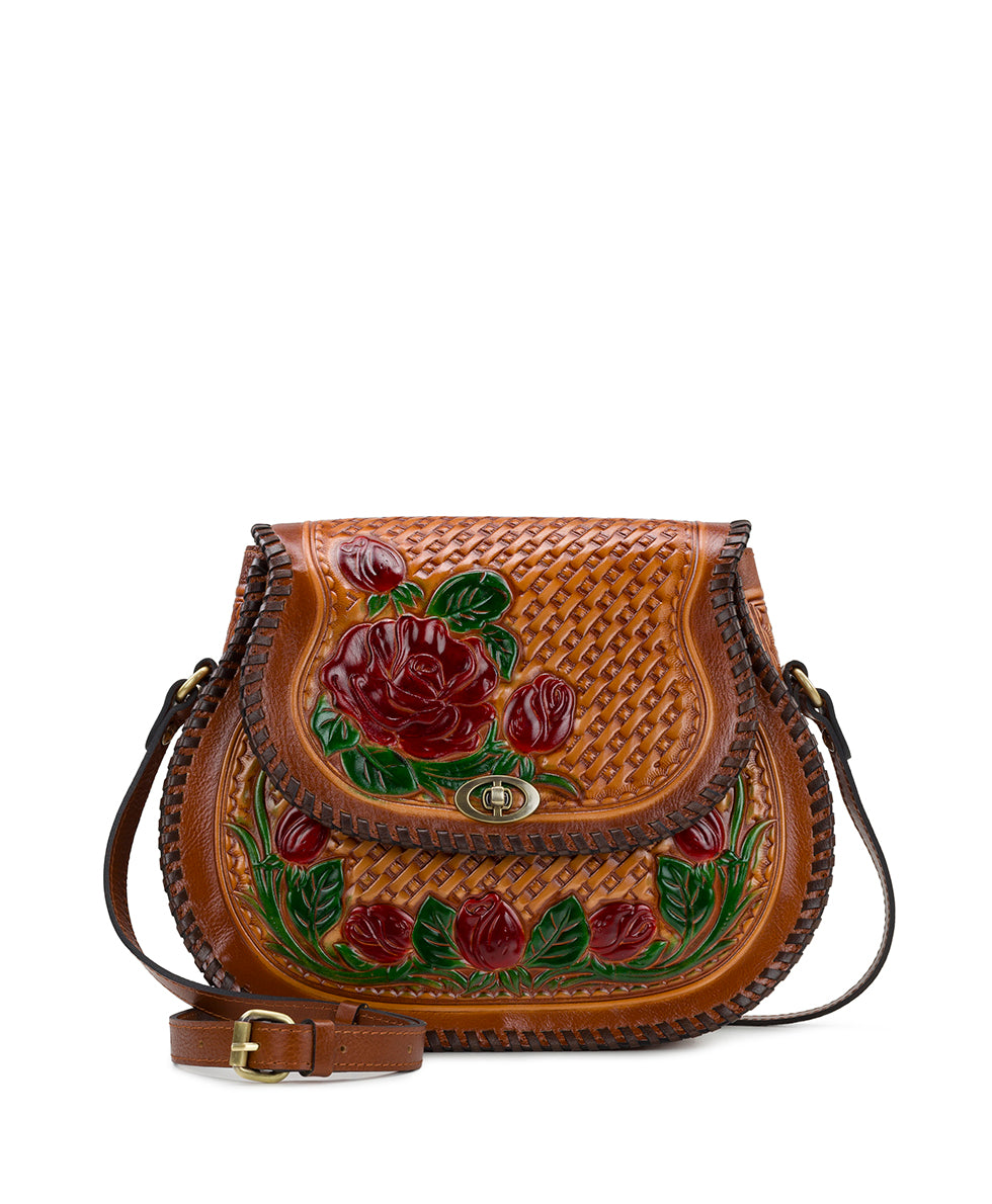 PATRICIA NASH HAND TOOLED SATCHEL SADDLE CROSSBODY authentic BAG