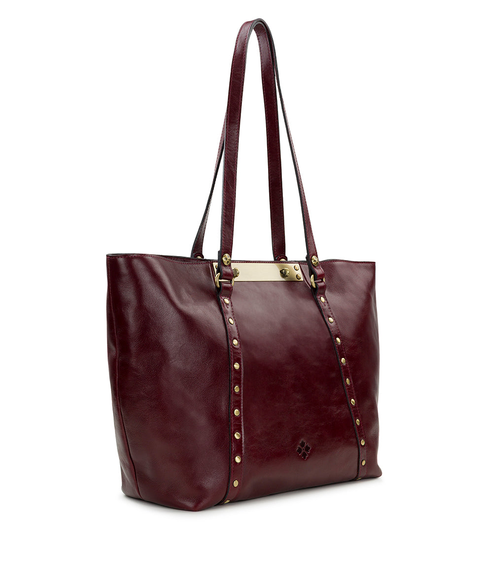 Female - Benvenuto Tote - Vintage Distressed Leather - oxblood - by Patricia Nash - View 8 of 14
