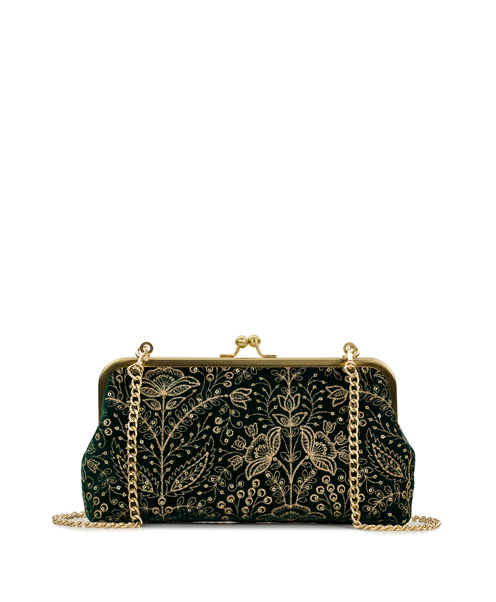 Female - Potenaz Frame - Rico Embellished Velvet - green - by Patricia Nash - View 1 of 10