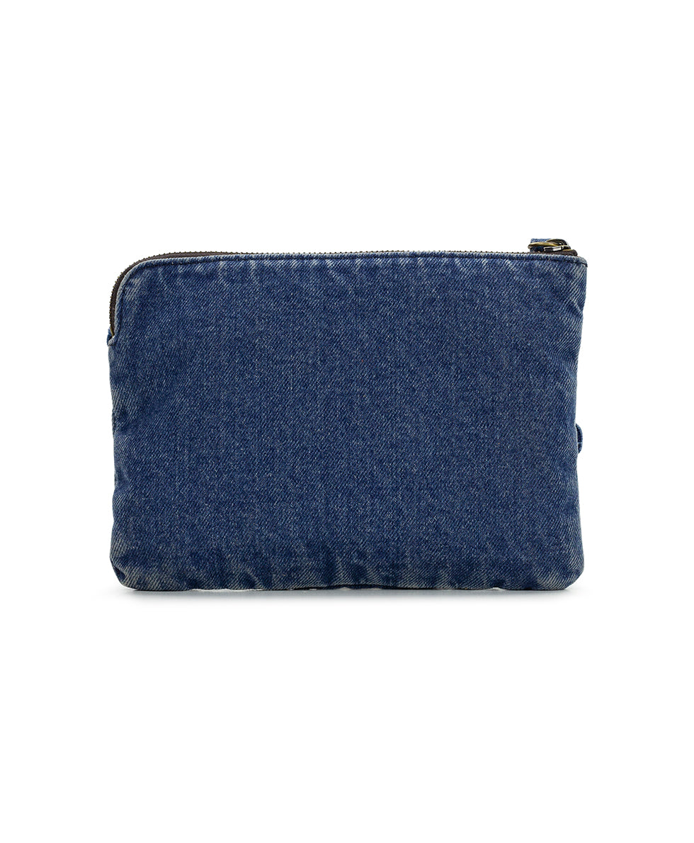 Female - Cassini Wristlet - Floral Applique Denim - denim - by Patricia Nash - View 2 of 3