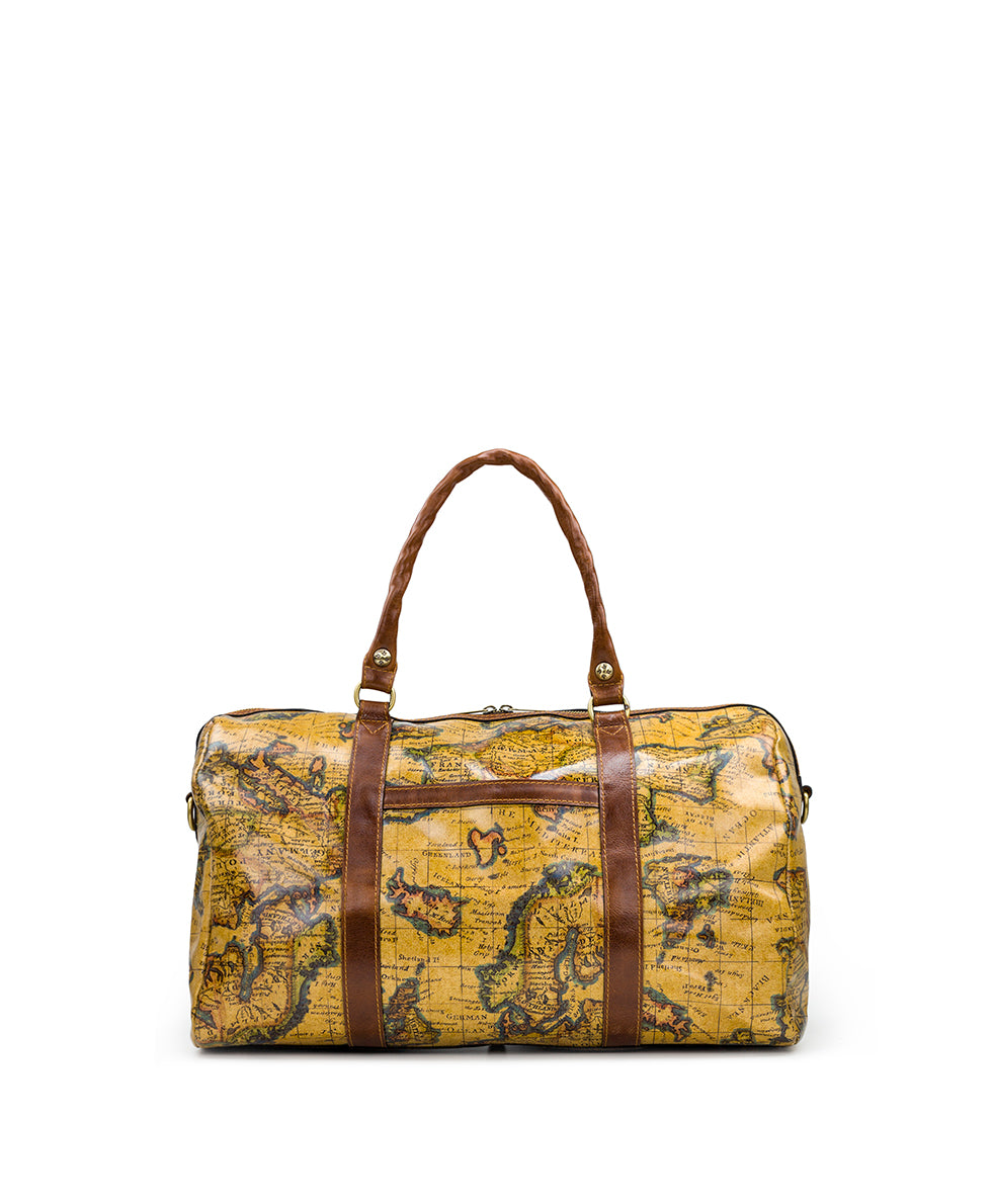 Milano Weekender Duffel Bag - European Map Leather - european map - by Patricia Nash - View 2 of 4