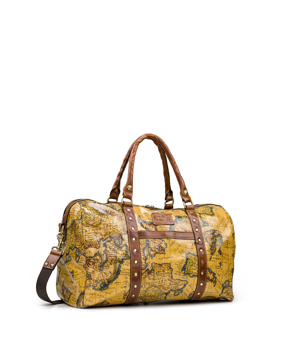 Milano Weekender Duffel Bag - European Map Leather - european map - by Patricia Nash - View 3 of 4