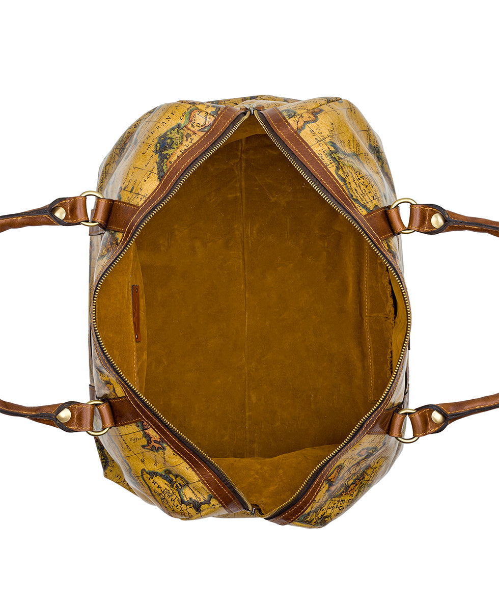 Milano Weekender Duffel Bag - European Map Leather - european map - by Patricia Nash - View 4 of 4