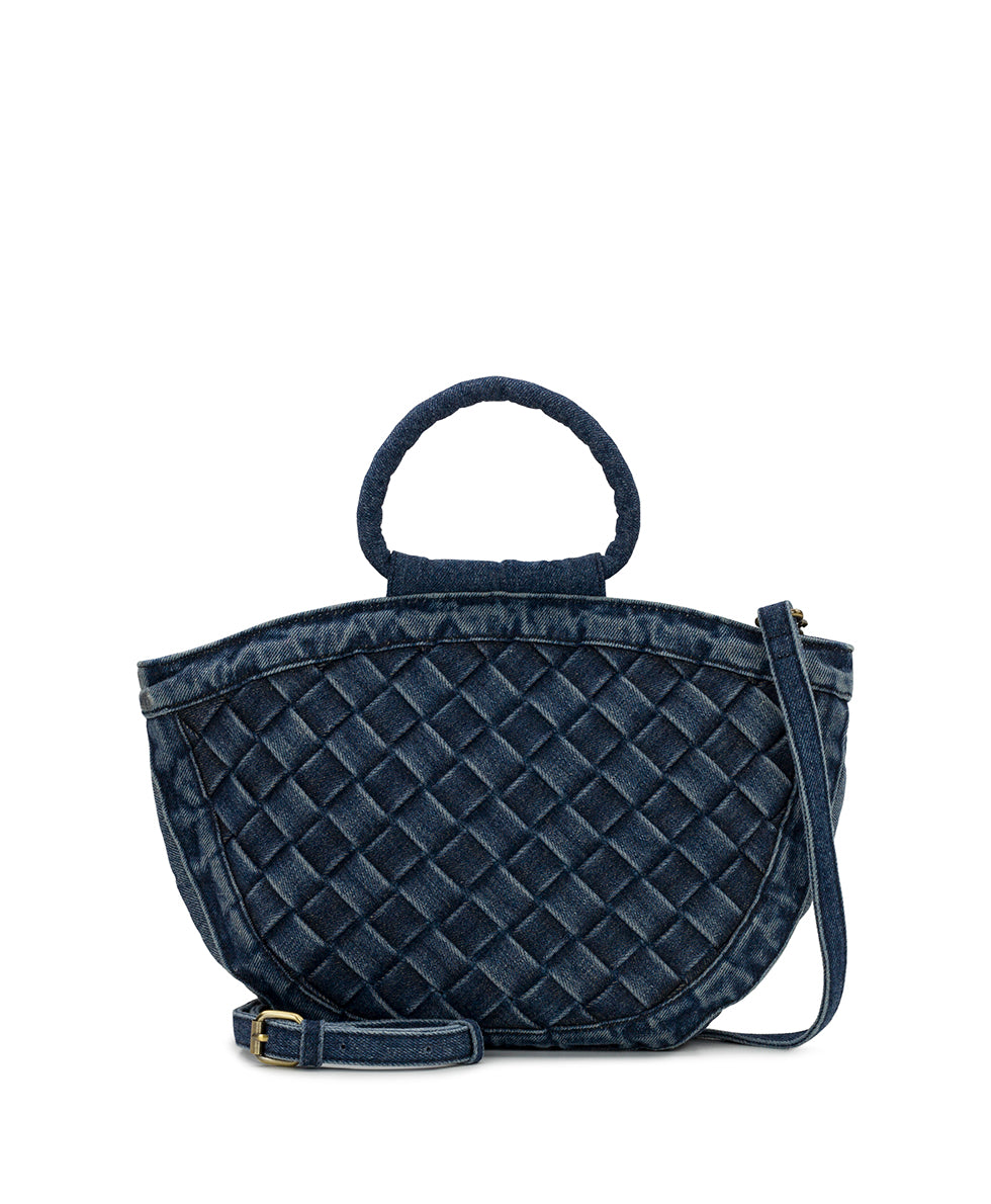 Ossi Satchel | Washed Woven Denim Bag by Patricia Nash